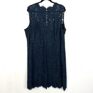 Eliza J Dress Lace Navy Black Scalloped Edge 20W
